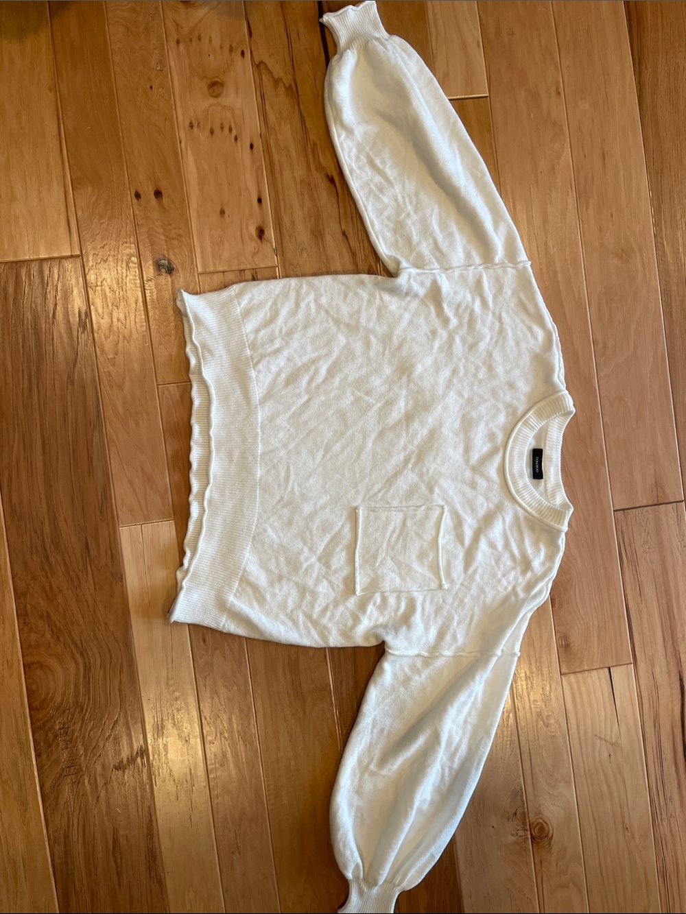 Classic White Crewneck Pocket Sweater